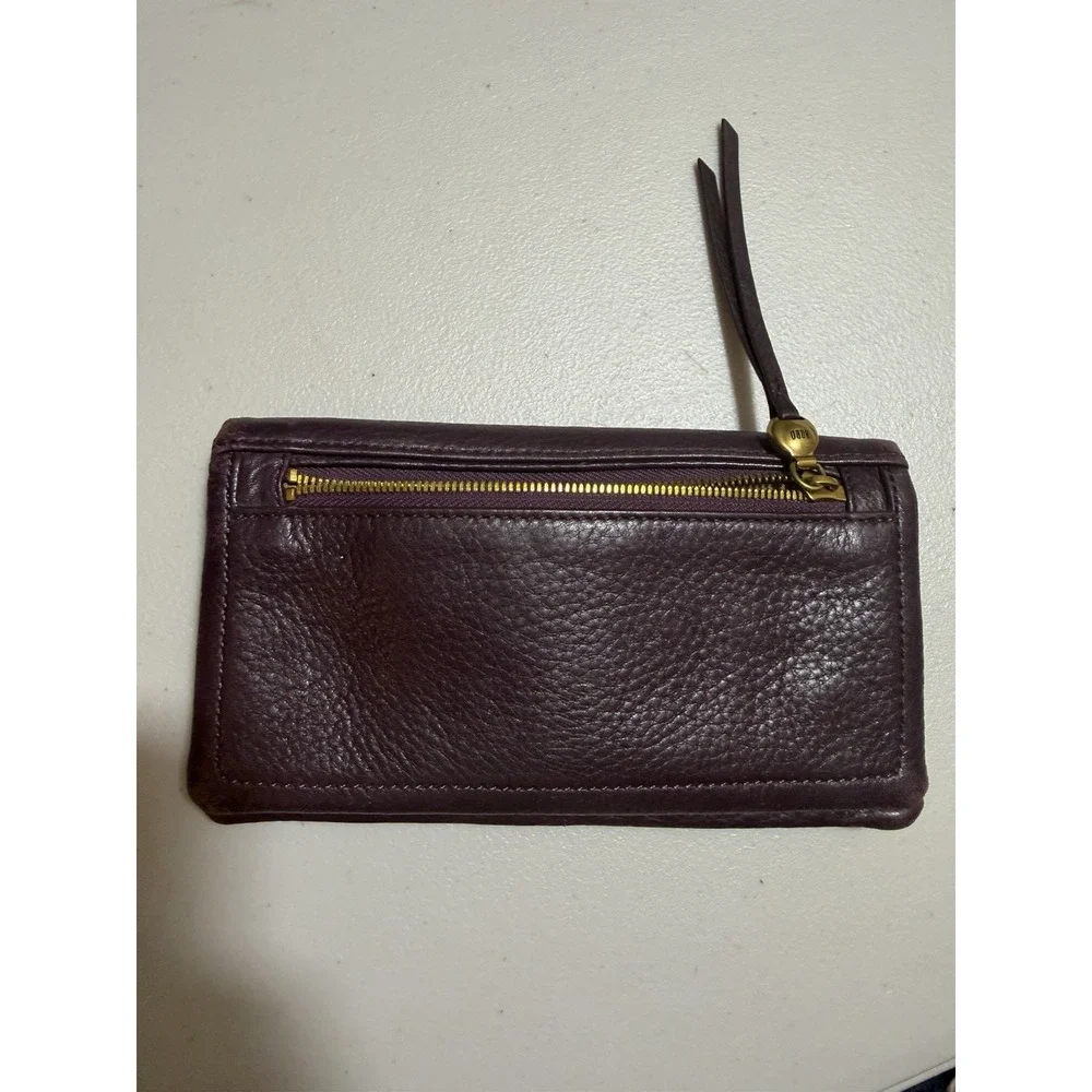 HOBO Lumen Continental Leather Wallet Clutch - Plum / Eggplant Purple